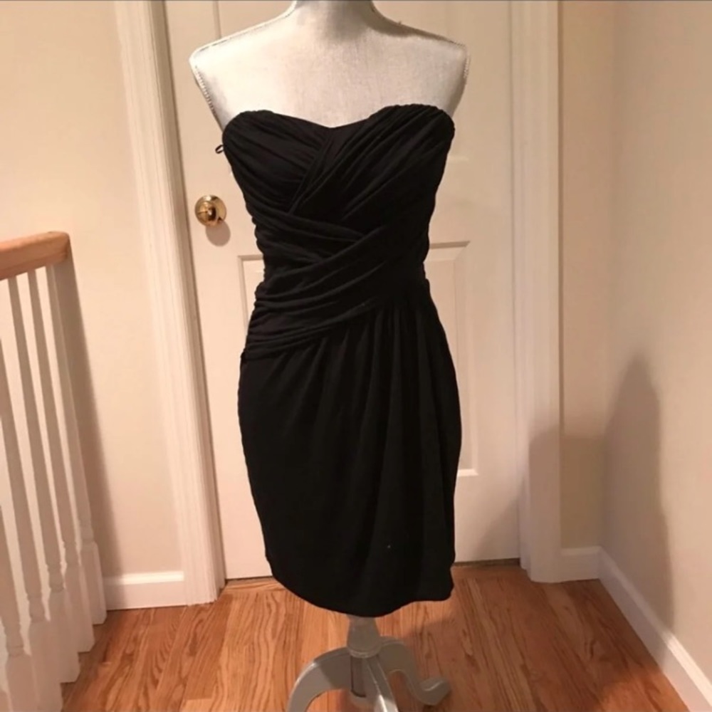 Sexy Black Strapless Express Wrap Dress